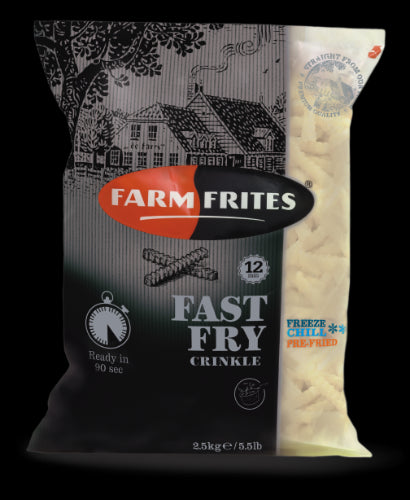 Šaldytos bulvės FARM FRITES, 90 s., vingiuotos, 2,5 kg
