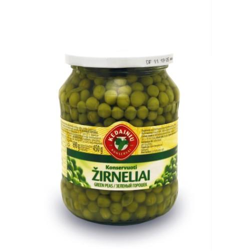 Konservuoti žalieji žirneliai, 690/450 g