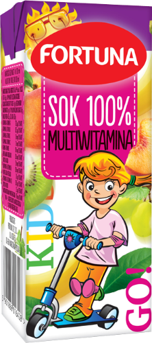 Multivitaminų sultys FORTUNA, Mergaitė, 100%, 0,2 l