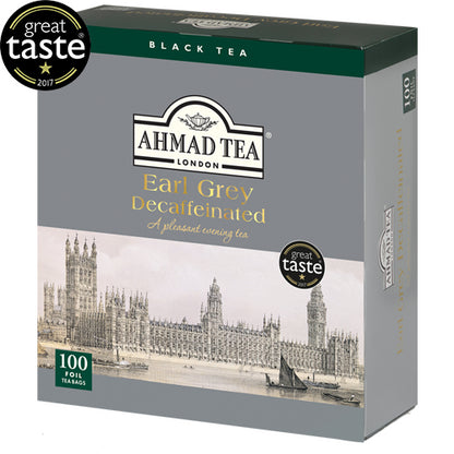 Juodoji arbata AHMAD Alu Earl grey Decaffeinated, 100 vnt. arbatos vokelių
