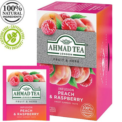 Fruit and herbal tea blend AHMAD "Peach and Raspberry", 20 sachets