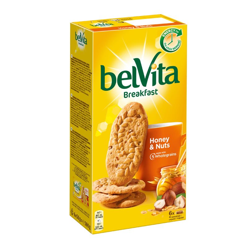 BELVITA biscuits, with nuts and honey, 300 g