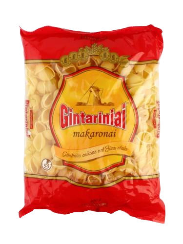 Makaronai GINTARINIAI, kriauklės, 400 g