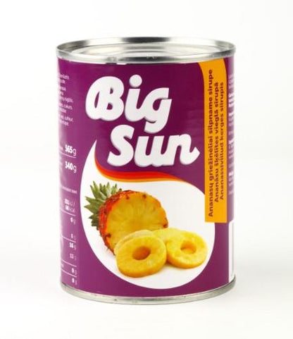 Pineapple slices BIG SUN, 565 g / 340 g