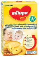 Pieniška sviestinių sausainių ir biskvito košė MILUPA, nuo 6 mėn., 250 g