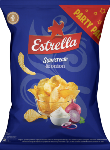 ESTRELLA chips, sour cream and onion flavor, 180 g