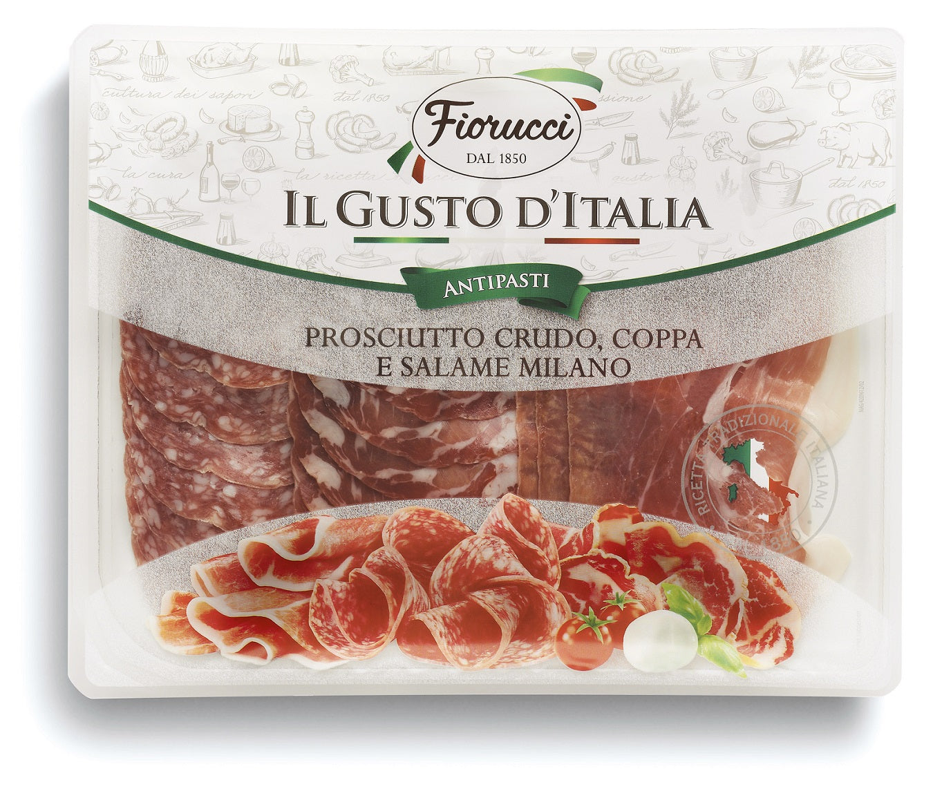 Cured pork set FIORUCCI, Antipasto Italiano, 120 g