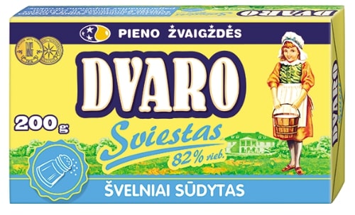 Švelniai sūdytas sviestas DVARO, 82%, 200 g