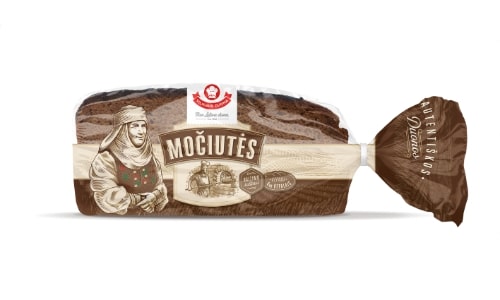 MOČIUTĖS juoda duona, raikyta, 450 g