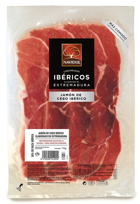 Dried ham NAVIDUL Jamon Iberico cebo, sliced, 110 g