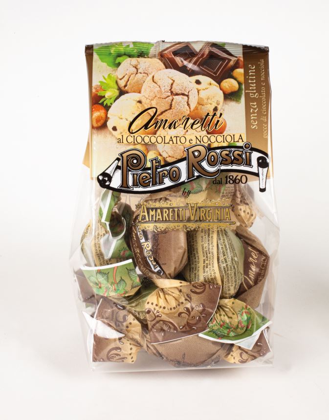 PIETRO ROSSI Soft Amaretti biscuits, with hazelnuts and dark chocolate, 180 g