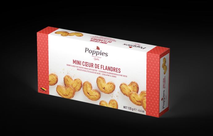 POPPIES Mini palmiers biscuits, 125 g