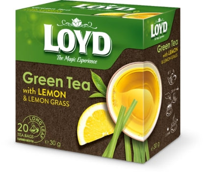 LOYD flavored green tea, with lemon peel and lemongrass, 20 x 1.5g