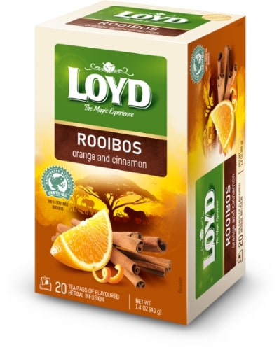Red tea LOYD, orange and cinnamon flavor, 20 x 2g