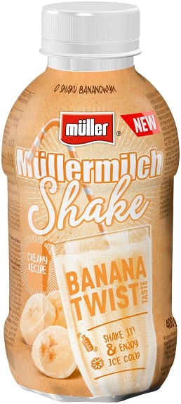 Pieno gėrimas MÜLLERMILCH SHAKE, bananų skonio, 400g
