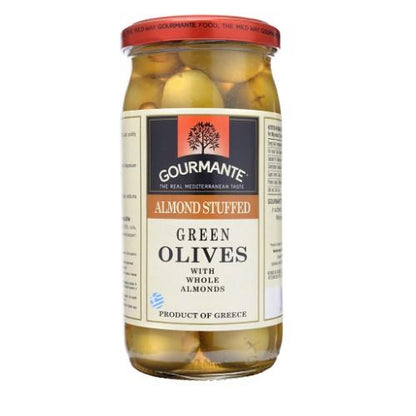 Alyvuogės GOURMANTE, žaliosios, įdarytos migdolais, 370 ml / 210 g
