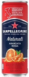 Soft drink SAN PELLEGRINO Aranciata Rossa, 0.33l, can, D
