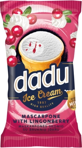 DADU mascarpone ice cream with lingonberry filling, 70g