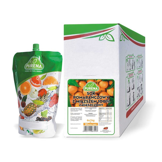 Orange juice concentrate with pulp PURENA, 100%, 4.2:0.8, 1 kg