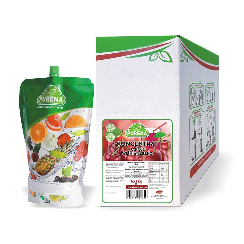 Cherry - apple juice drink concentrate PURENA, 30%, 5.2:0.8, 1 kg