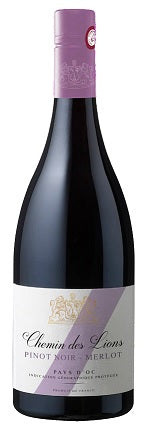 Vynas CHEMIN DES LIONS, Pinot-Merlot, IGP, raudonas, sausas, 12,5%, 0.75l