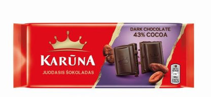 Chocolate KARŪNA, dark, 80 g NEW
