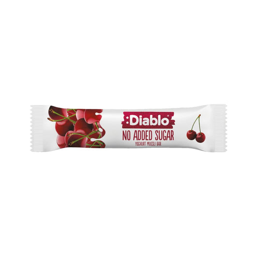 Musli batonėlis su vyšnių skonio jogurtu, DIABLO, be pridėtinio cukraus, 30g