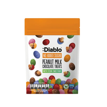 Peanut treats, covered in milk chocolate, DIABLO, no added sugar, 40g