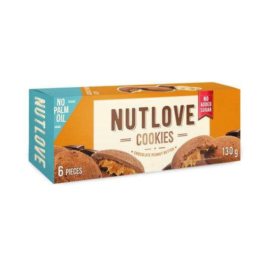 Cocoa cookies NUT LOVE with peanut filling, covered in milk chocolate, 130 g