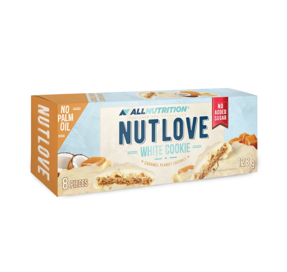 Coconut cookies NUT LOVE with caramel and peanuts, covered with milk glaze, 128 g