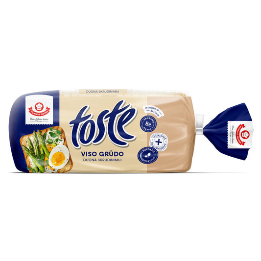 Duona TOSTE viso grūdo skrudinimui duona, 500g