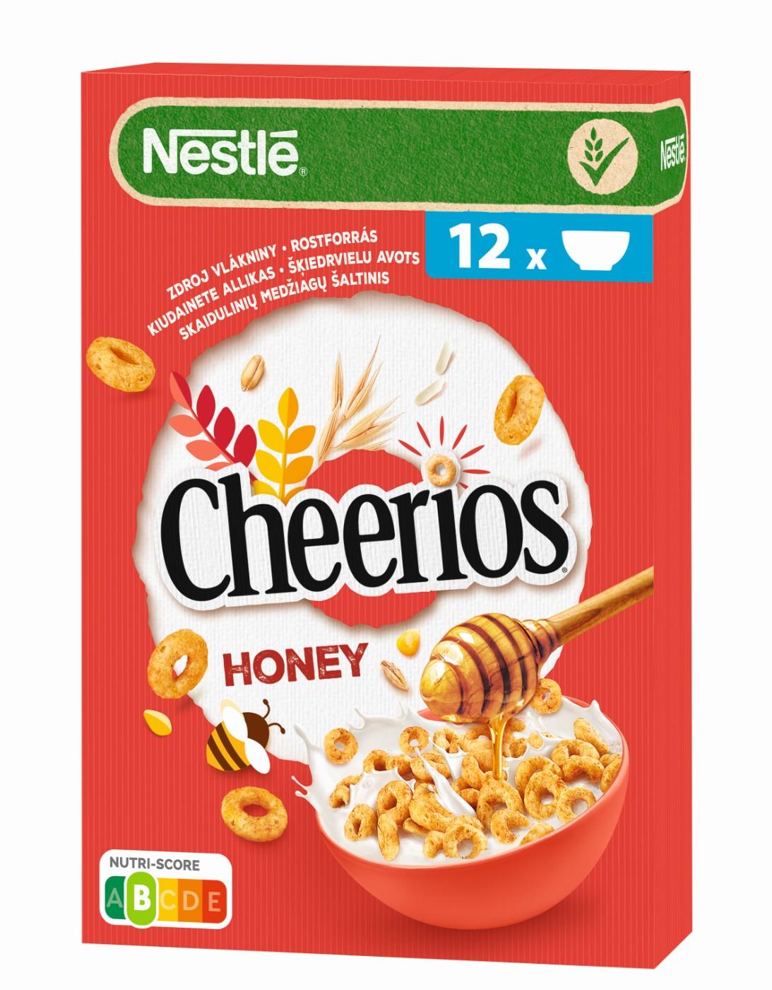 Grūdų žiedeliai NESTLE Cheerios, su medumi, 375 g