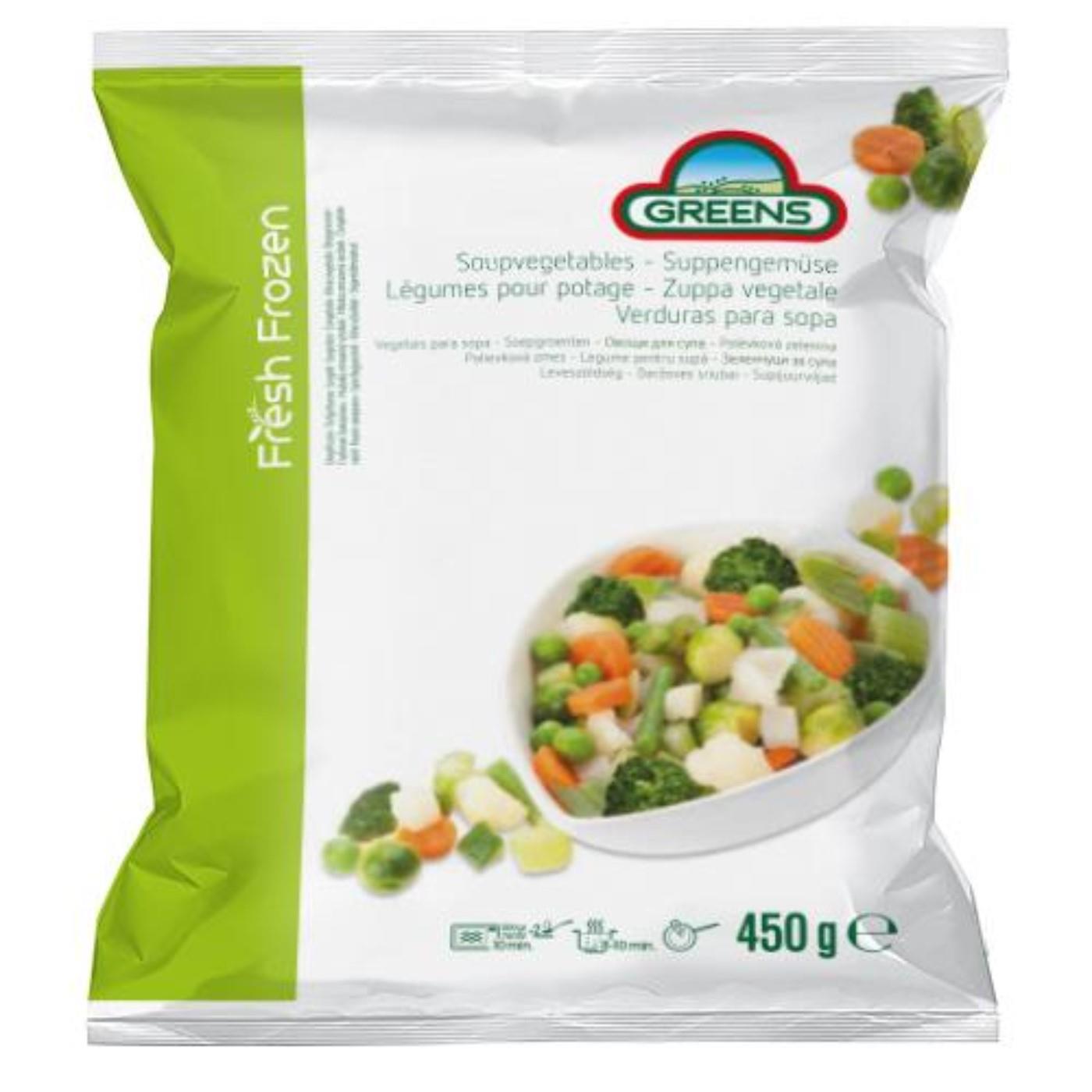 Frozen vegetable mix for soup GREENS, 450 g