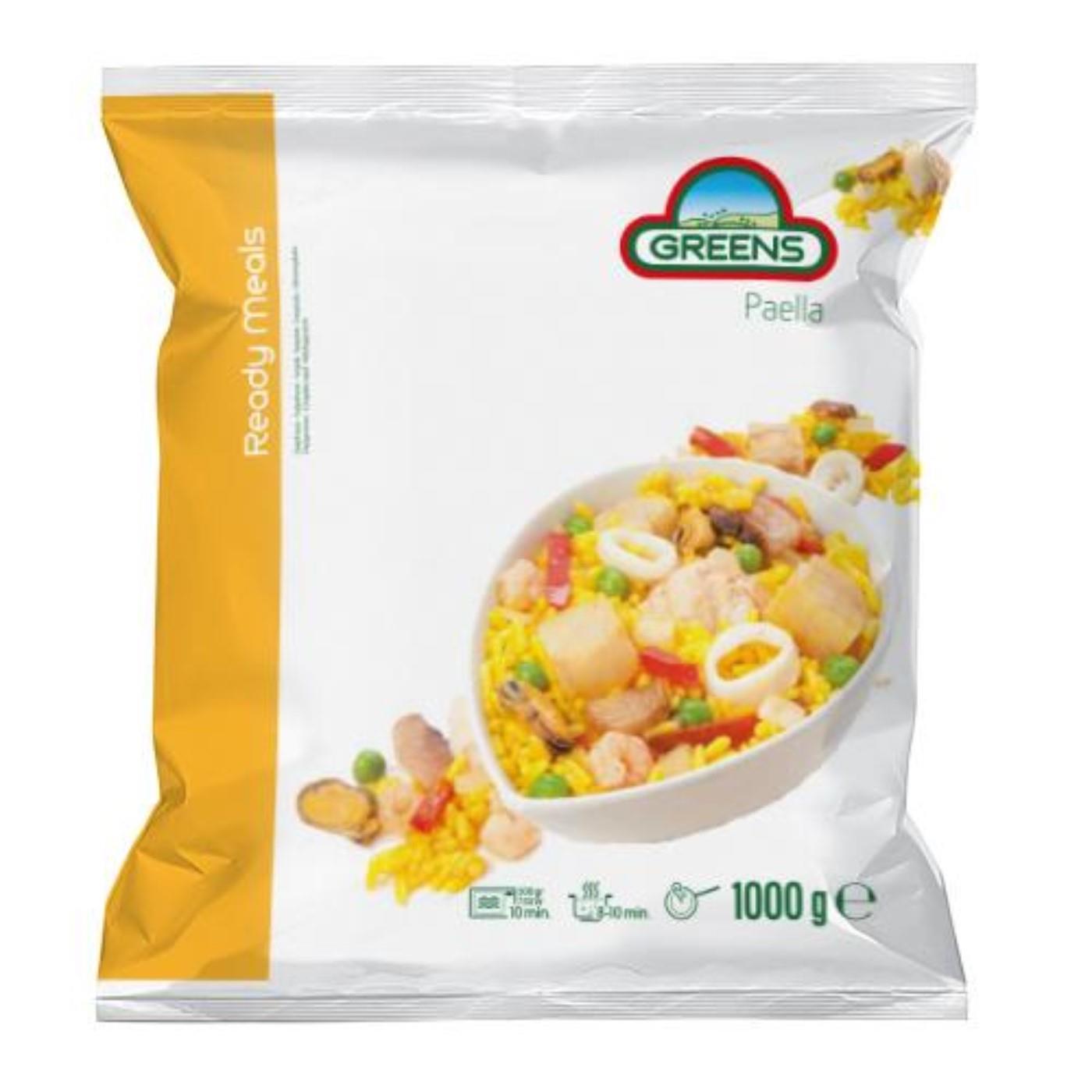Šaldytas daržovių ir jūros gėrybių mišinys GREENS Paella, 1 kg