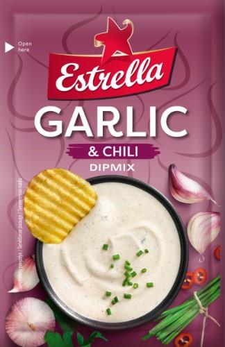 Padažas ESTRELLA Dipmix, česnakų ir aitriųjų paprikų skonio, 13 g