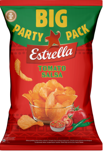 Potato chips ESTRELLA, curly cut, spicy tomato flavor, 250 g
