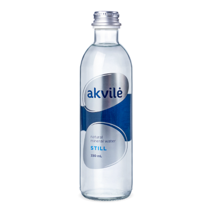 Natūralus mineralinis vanduo AKVILĖ, negazuotas, stiklinėje taroje, 0,33 l