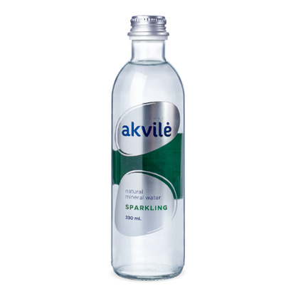 Natural mineral water AKVILĖ, lightly carbonated, in a glass container, 0.33 l