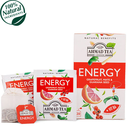 Ahmad Tea Natūrali arbata ''Energy'', vokeliuose, 20 vnt.