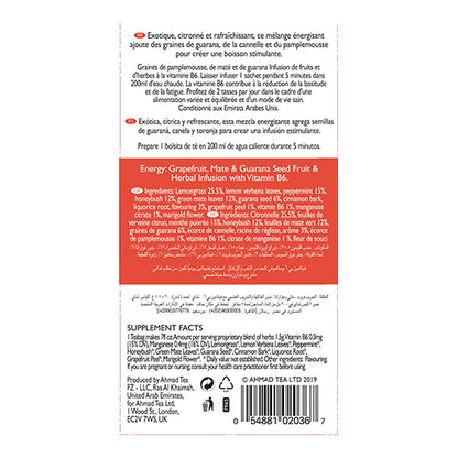 Ahmad Tea Natūrali arbata ''Energy'', vokeliuose, 20 vnt.