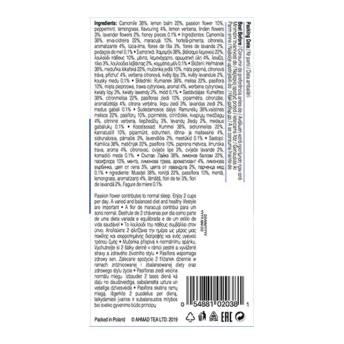 Ahmad Tea Natūrali arbata ''Sleep'', vokeliuose su siūlu, 20 vnt.