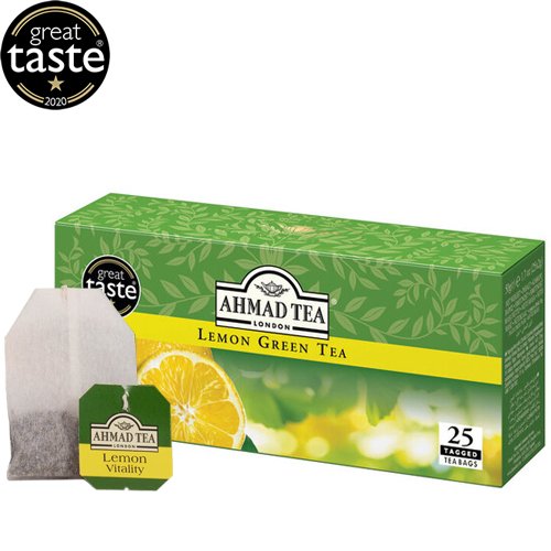 Ahmad Tea Citrinų skonio žalioji arbata, maišeliuose, 25 vnt.