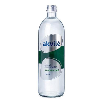 Natural mineral water AKVILĖ, lightly carbonated, in a glass container, 0.75 l