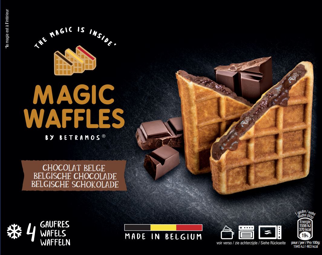 Šaldyti belgiški vafliai "Magic Waffles" su šokolado įdaru, 4 x 80 g