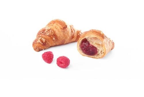 Šaldytas prancūziškas sviestinis kruasanas, su avietėmis, 90 g x 24 vnt, S7147