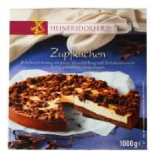 Šaldytas sūrio pyragas HEINERSDORFER, su šokolado skonio pabarstais, nepjaustytas, 1250 g