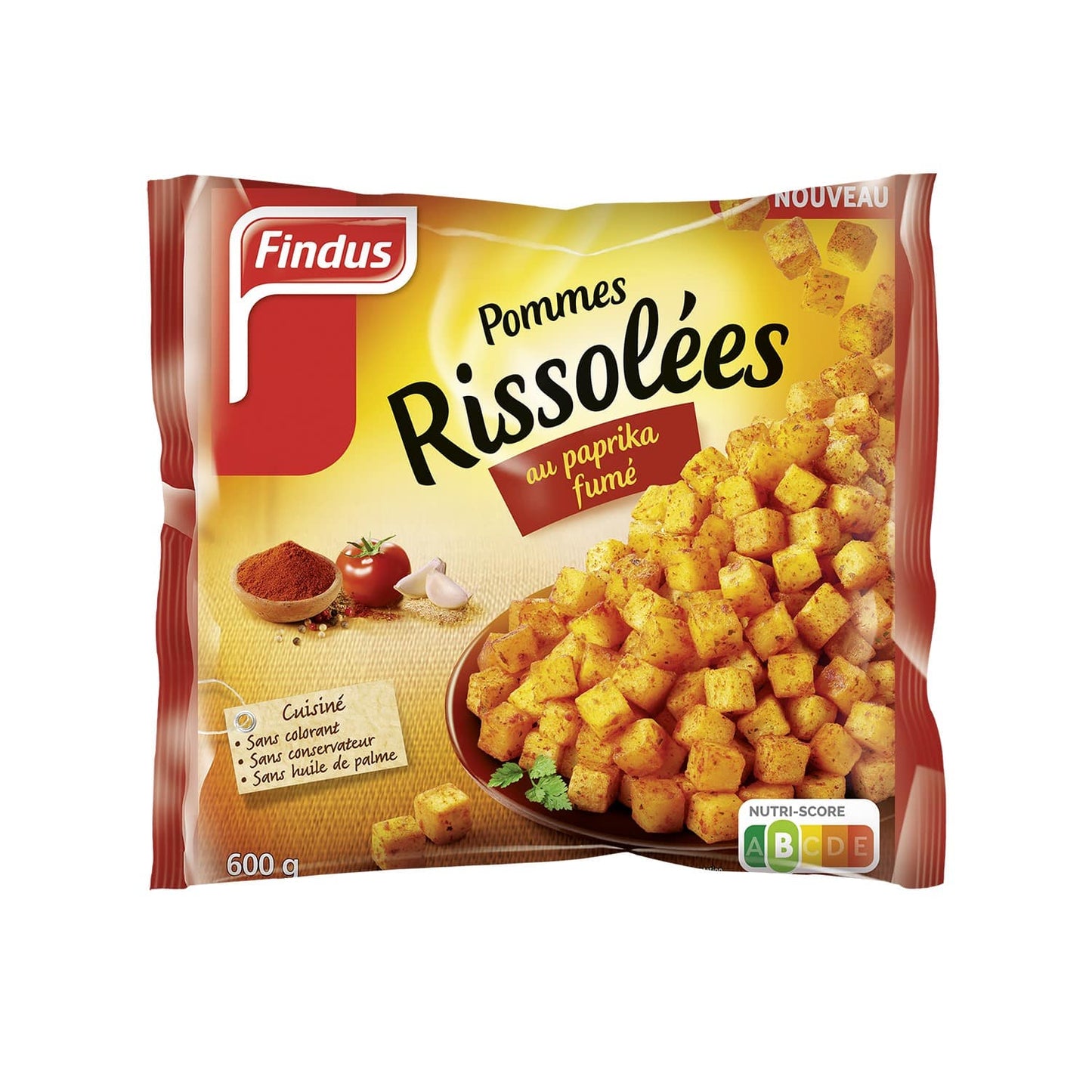 Šaldyti bulvių kubeliai, FINDUS, Pommes Rissolees, su rūkyta paprika, 600g