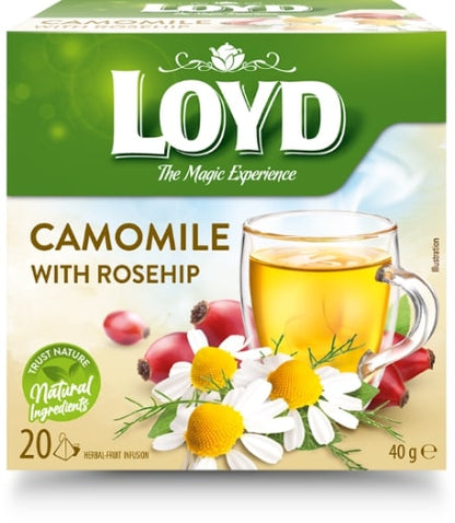 Tea LOYD, chamomile and rosehip flavor, 20x2 g