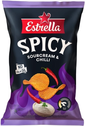 Potato chips ESTRELLA Curly cut sour cream and chili pepper flavor 115g
