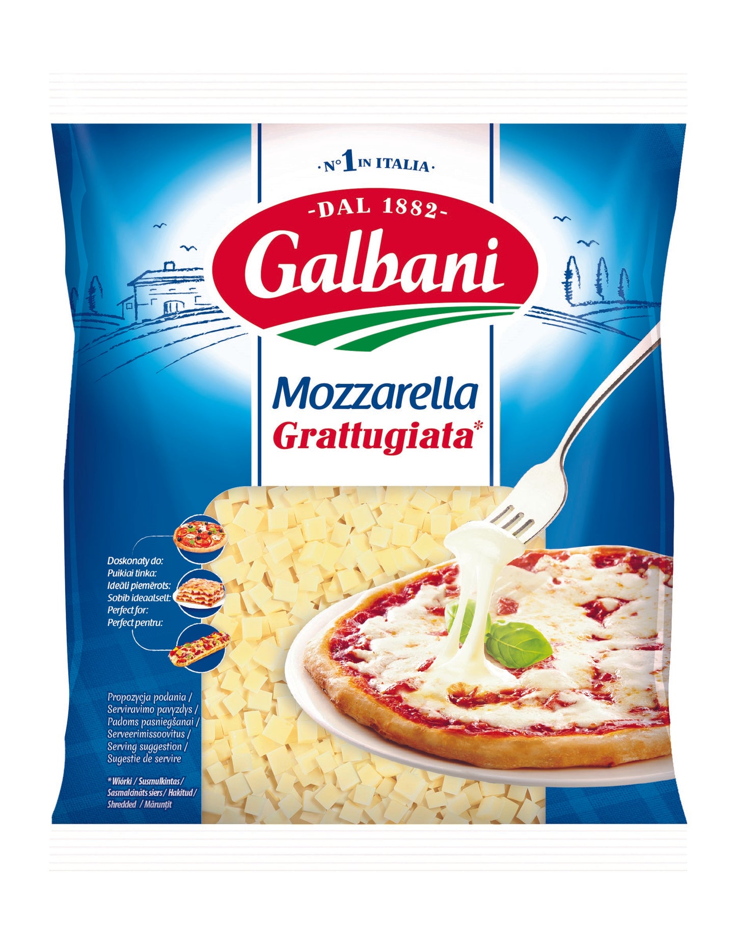 Mozzarella cheese, GALBANI, grated in cubes 150g